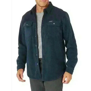 NEW Wrangler Men's Outdoor Overlay Navy Fleece Button Up Shirt Size 4XL